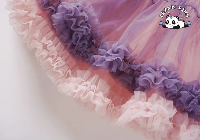 LEZONKIDS - New Design Two Piece Girl Princess Lace unicorn  Printing Suit Dress T-shirt Tutu Skirt for Girls